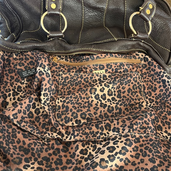 MAXX NY Leather Shoulder Bag. Deep Expresso Brown, Gold Accents, Dust Bag - Picture 16 of 16